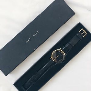 Marc Bale Black Leather Watch